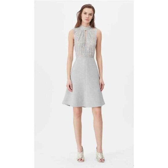 Rebecca Taylor Floral 100% Silk Sleeveless Dress High Neck Occasion Party Career - Picture 11 of 11